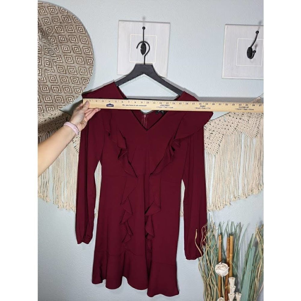 Mittoshop Ruffle Maroon Dress - Picture 6 of 16